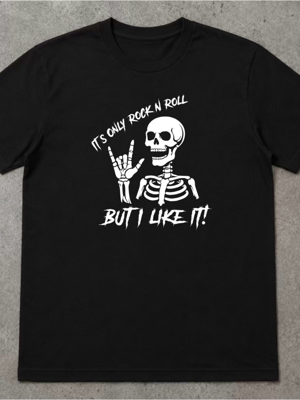 Skull Rock 'N' Roll Graphic Tee - Black